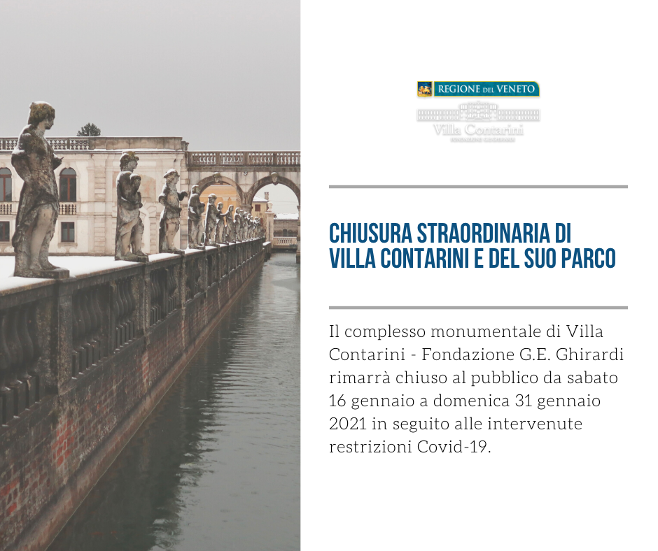 Chiusura straordinaria fino al 31 gennaio 2021